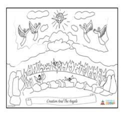 Creation and the Angels - Coloring Pages